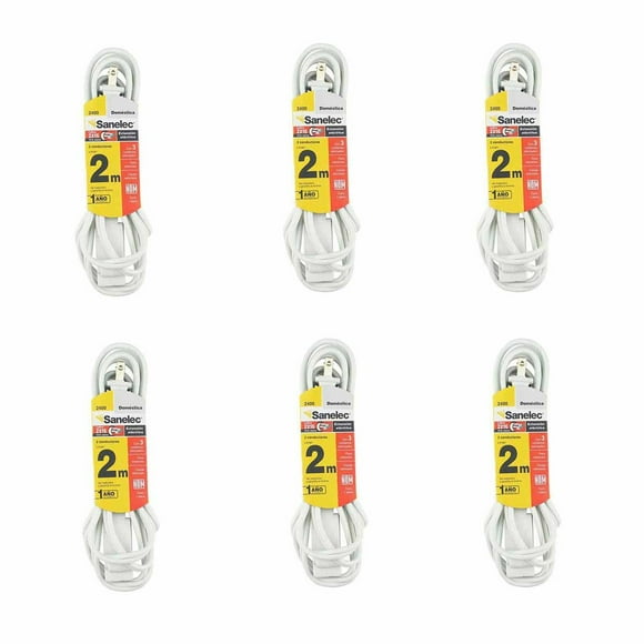Extension Electrica Domestica 2M Blanca 6Pzs