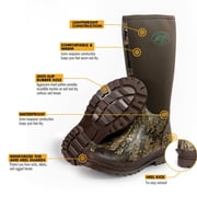Duck Commander Mens Rubber Hunting Boots, Waterproof Neoprene, Canteen/Realtree Timber, Size 11