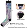 thumbnail image 3 of GZHJMY Blue Purple Marble Texture Compression Socks for Women Men, Knee High Stockings for Athletic Sports,Running,Travel, 3 of 7