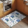 thumbnail image 2 of Entrance Runner Rug 2'x3', Blue Spring Floral Non-slip Doormat for Indoor Outdoor Entrance, Watercolor Botanical Elegant Washable Throw Floor Mat for Front Door/Living Room/Bedroom/Bathroom/Kitchen, 2 of 9