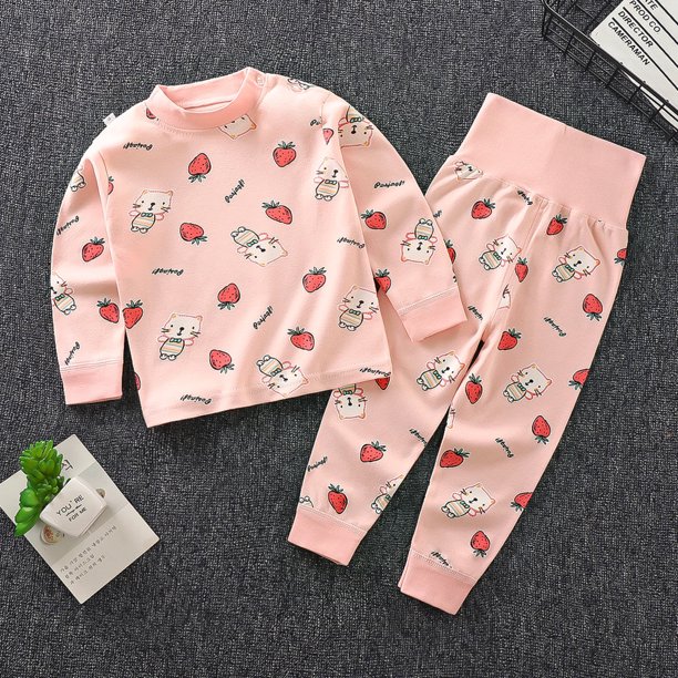 Conjunto de ropa interior para niños Ropa de otoño de algodón para bebés Pantalones de otoño para niños y niñas Pijamas de primavera y otoño Pantalones de protección abdominal de cintura alta Ropa de