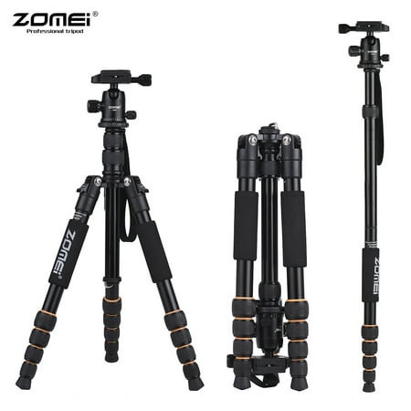 ZOMEI Q666 59inch Compact Travel Portable Aluminum Alloy Camera Tripod Monopod with Ball Head/ Quick Release Plate/ Carry Bag for Canon Nikon Sony (Best Compact Travel Tripod For Dslr)