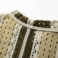 thumbnail image 6 of Kakii Men's Striped Knit Shirts Short Sleeve Button Down Shirt Crochet Hollow Out Summer Beach Top Vintage Vacation Wear, 6 of 7
