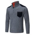 thumbnail image 2 of Vedolay Sweaters for Big Men Long Sleeves Fall Knitwear Outwear Dark Gray,3XL, 2 of 5