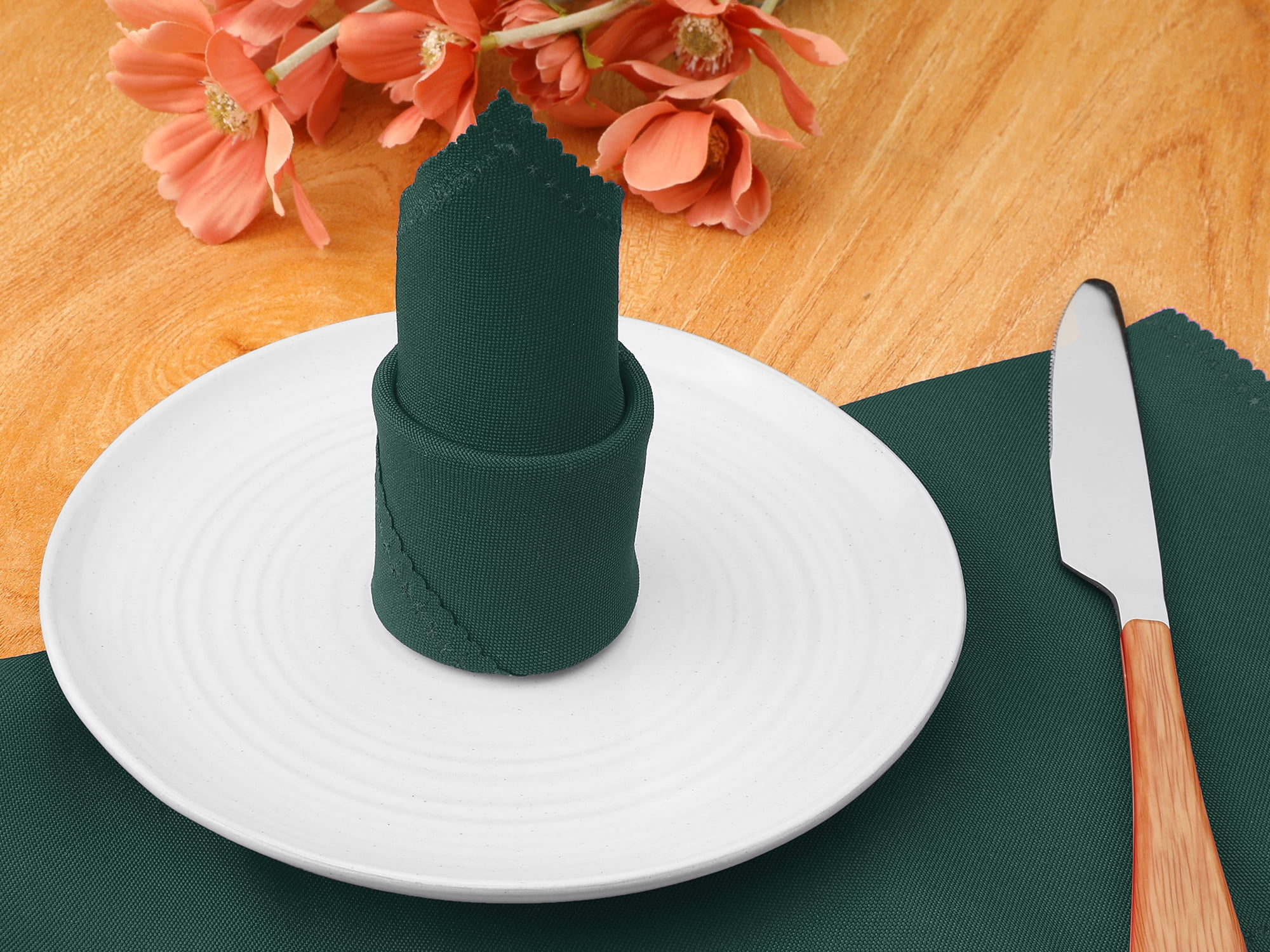 Unique Bargains 12 Pack Sateen Great Napkins for Party Wedding Restaurant Cocktail Banquet Green