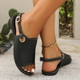thumbnail image 6 of Miluxas Women's Open Toe Ankle Strap Flat Sandals Open Toe Walking Shoes Black 6.5(38), 6 of 9