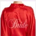 thumbnail image 5 of LYMAYTER Women's ‌Lace Trim Kimono‌ Rhinestones Short Sleeve for S-2XL Silky Satin Bridal Party Robe, 5 of 7