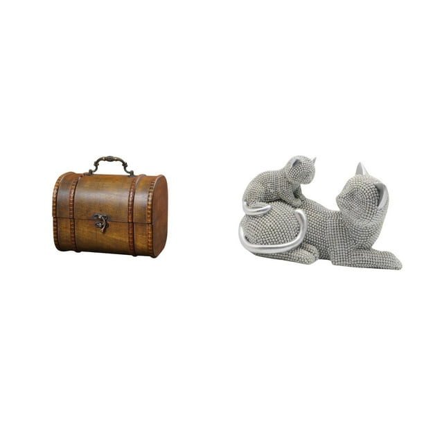 Estuche organizador de joyas,Organizador de joyas de madera para mujeres,hombres y niñas,Figura de escritorio,Estatua de gato,linda decoración para estante o escritorio,Figuras decorativas