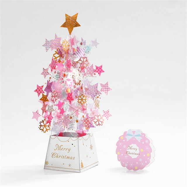Pompotops Christmas Greeting Card Three-dimensional 3D Handmade Gift Card Thank You Card Clearance