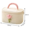 thumbnail image 2 of Bolso de cosméticos Kawaii, organizador de pana, estuche de maquillaje, neceser (blanco L), 2 of 4