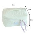 thumbnail image 2 of Quilted Flower Cosmetic Bag Cute Storage Bag Large Capacity Soft for Work (Blue), 2 of 5