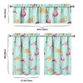 thumbnail image 6 of Kitchen Curtains 36 Inch Short - 3 Panel Set, Flamingo Tropical Bird Print, Rod Pocket Window Curtain, 100% Polyester for Hawaiian Summer Beach Decor, Easy Wash, 6 of 6