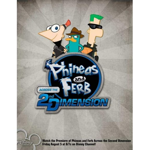 Pop Culture Graphics Phineas & Ferb Across the Second Dimension Movie Poster - 11 x 17