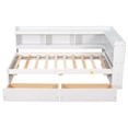 thumbnail image 6 of Twin Bed with L-shaped Bookcases,Drawers ,White, 6 of 8