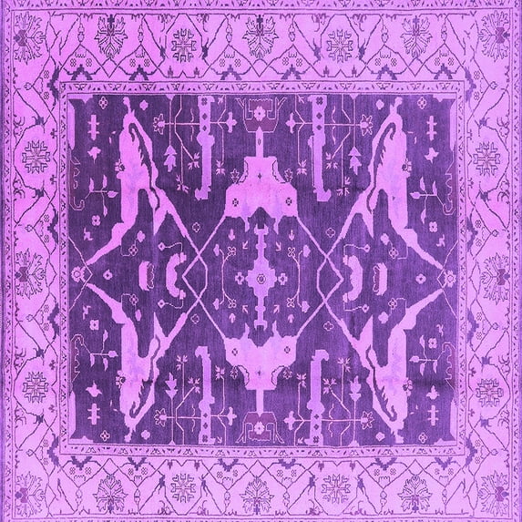 Ahgly Company Indoor Square Oriental Purple Industrial Area Rugs, 8' Square