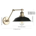 thumbnail image 4 of Safavieh Kingston Adjustable Classic Wall Sconce, Brass Gold/Black, 4 of 4