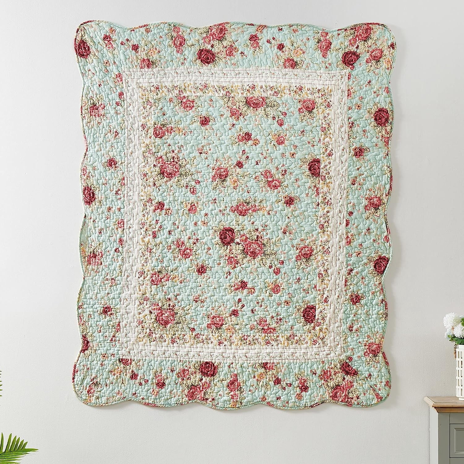 Greenland Home Fashions Antique Rose Traditional 100% Cotton Throw Blanket