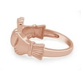 thumbnail image 4 of Traditional Irish Caddagh Celtic Knot Band Ring For Womens In 14K Rose Gold Plated 925 Sterling Silver Size 10, 4 of 7