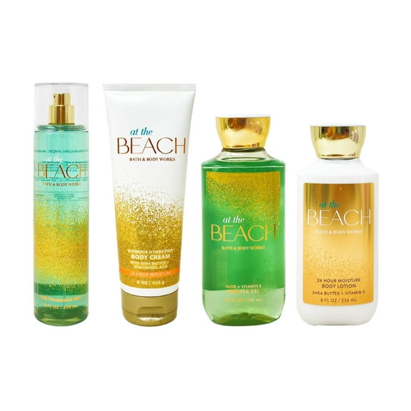 Bath and Body Works At The Beach Deluxe Bundle - Fragrance Mist - Body Cream - Shower Gel - Body Lotion - Full Size