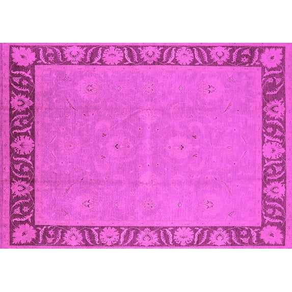Ahgly Company Indoor Rectangle Oriental Pink Industrial Area Rugs, 4' x 6'