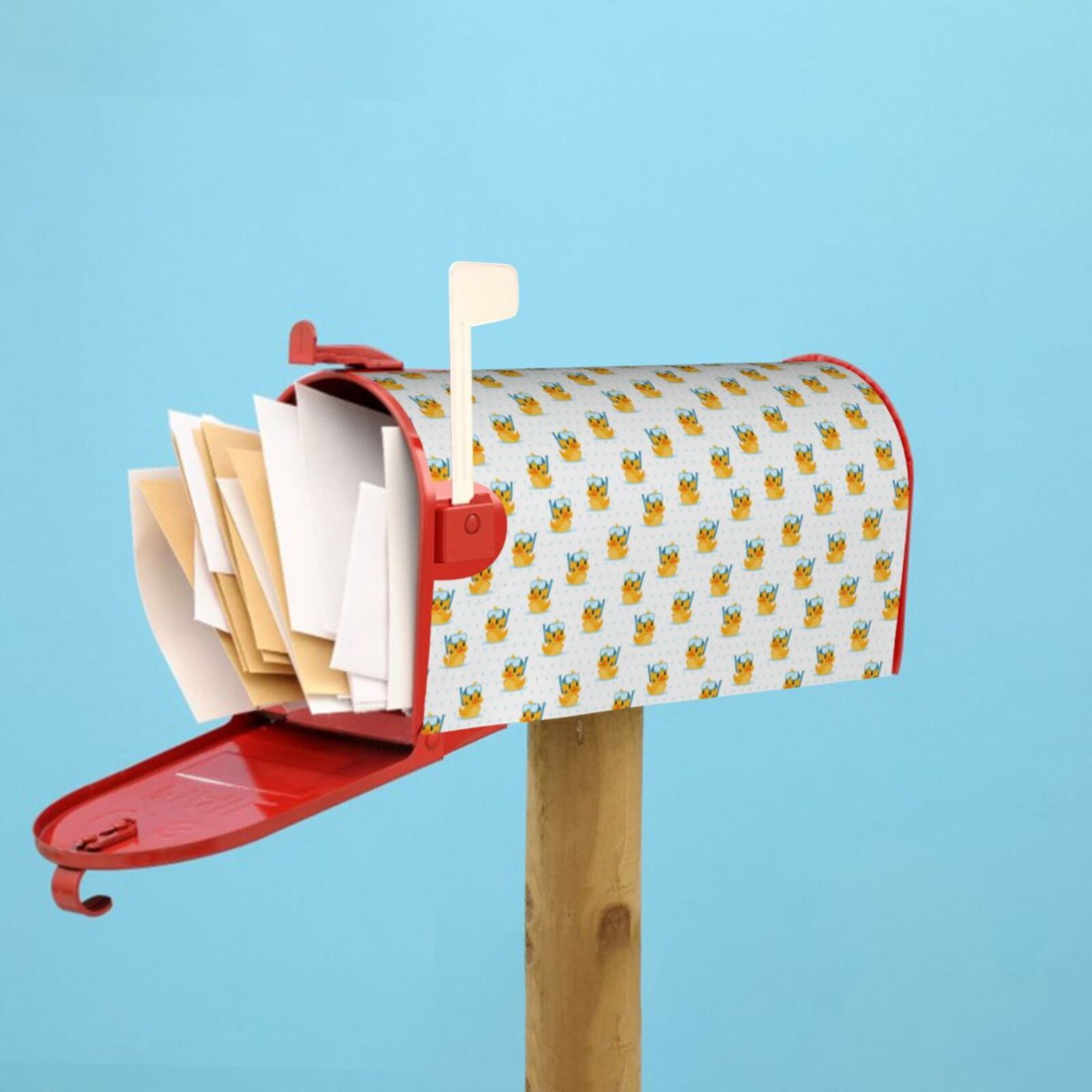 Logiee Cute Duck Diver Print Post Letter Box Wrap Decor, Mailbox Cover Suitable for Standard Mailbox and Large Size Mailbox,Outdoor Yard Decoration-21x18 in