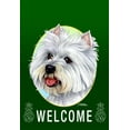 thumbnail image 1 of Westie - Best of Breed Welcome Pineapples Garden Flags. Flag is 12" x 17", 1 of 1
