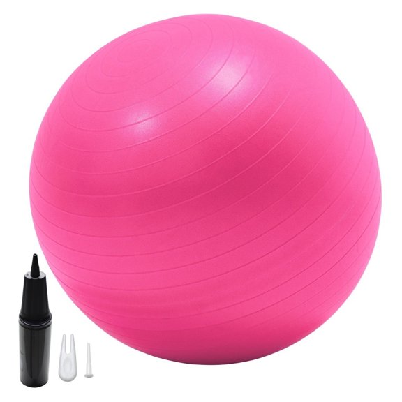 Pelota Pilates Yoga + Bomba Manual Centurfit  Rosa 60 Cm Fitness