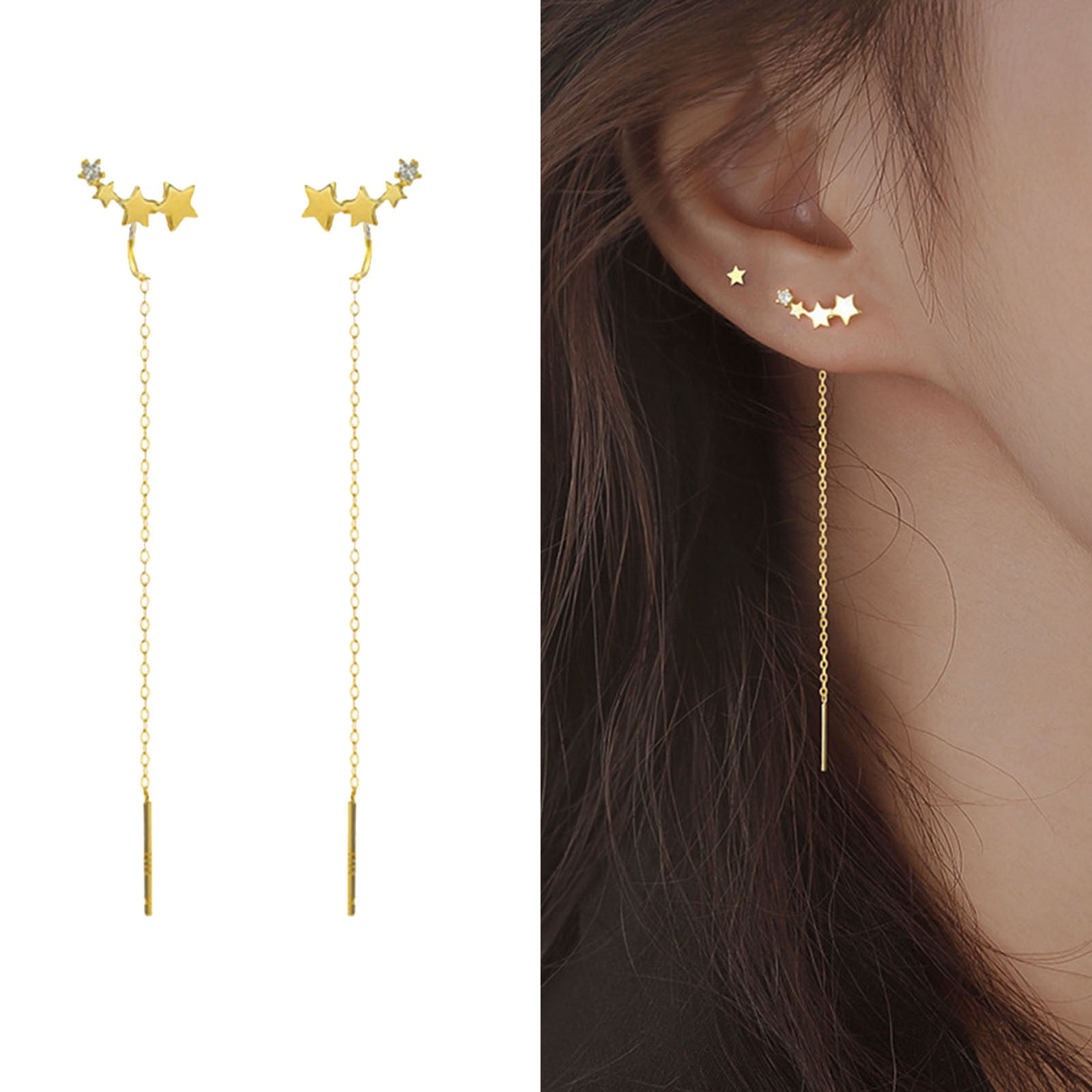 0.06ct Micro Pavé Round Diamonds in 14K Gold Star Stud Earrings - 6mm –  Emanuel Jewelry Design