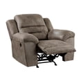 thumbnail image 4 of Henry 46 Inch Rocker Manual Recliner Chair- Brown Microfiber- Solid Wood, 4 of 6