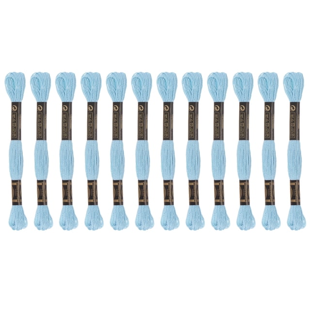 Unique Bargains Fil à Broder Bleu Ciel, 8 m Chacun, 12 Écheveaux