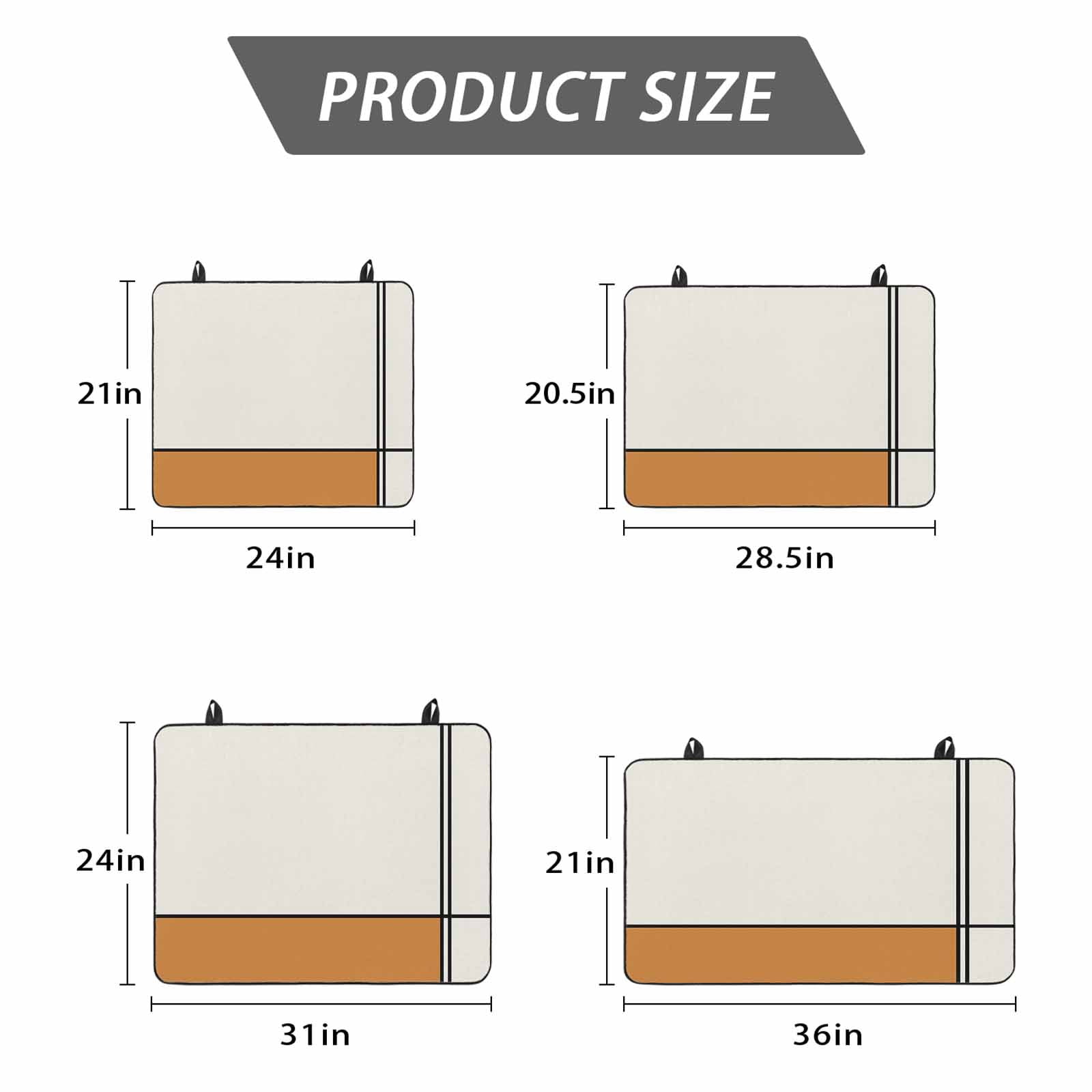 Orange, Stove Top Cover for Electric Stove, Heat-proof & Non Slip Glass Top Stove Cover Protector, Modern Abstract Geometric Patchwork Stripes Art Kitchen Flat Cooktop Rubber Mat 28.5x20.5 Inches