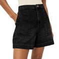 thumbnail image 2 of Only Moment Women's Drawstring Sweat Shorts Polyester,Cotton Elastic Waist Wide Leg Casual Cotton Shorts Sets Maternity Jean Shorts Black,M, 2 of 9