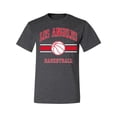 thumbnail image 2 of Wild Bobby City of Los Angeles LAR Basketball Fantasy Fan Sports Men's T-Shirt, Heather Black, 5X-Large, 2 of 5