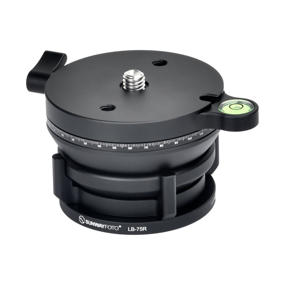 SUNWAYFOTO LB-75R 360 Panoramic Leveling Base Tripod Head 33 lbs (15kg) Load Capacity