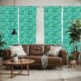 thumbnail image 2 of Ambesonne Teal Window Curtains, Cube Pattern Vibrant Color, Each 28" W x 63" L, Sea Green Blue, 2 of 5