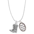 thumbnail image 1 of Delight Jewelry Silvertone Cowboy Boots Best Mom Ever Charm Necklace, 1 of 4