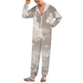 thumbnail image 5 of Cloudy Sky Texture Unisex Adult Onesie Pajamas with Pockets for Women Men Hooded Loungewear, 5 of 8
