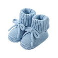 thumbnail image 5 of Cotton Knit Baby Booties First Walkers Nonslip Bottom And Adjustable Bowknot Tie Laces Detail For Infant Boys Girls, 5 of 9