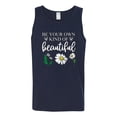 thumbnail image 2 of Wild Bobby, Be Your Own Kind of Beautiful Inspirational, Pop Culture, Men Graphic Tank Top, Navy, 2XL, 2 of 3