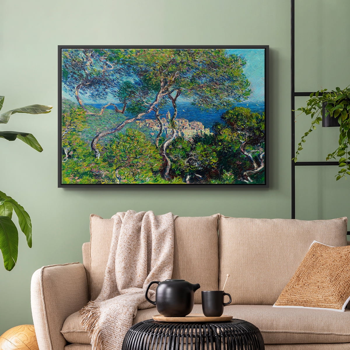 Vintage Landscape-CV By Wexford Home Framed in Black Wood Gallery Wrapped Canvas 17 in. x 25 in.