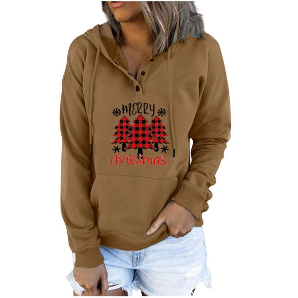 Sudaderas Con Capucha de Navidad Para Mujer Moda Otoño Invierno Imprimir Orejas Linda Manga Larga Odeerbi ODB190911