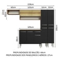 thumbnail image 3 of Cocina Integral 229cm Marrón/Negro Emilly Madesa 07, 3 of 5