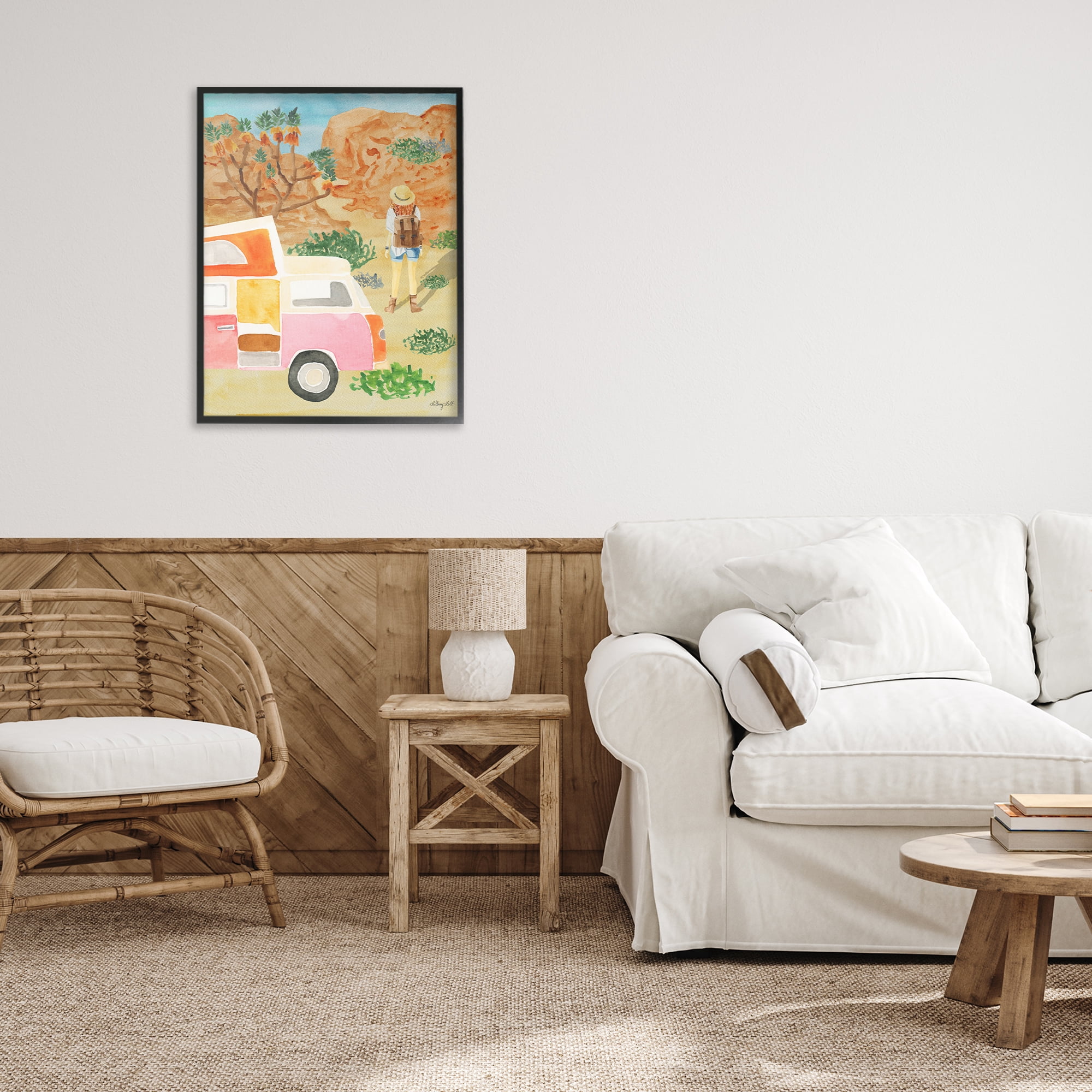 Stupell Industries Mojave Desert Road Trip Black Framed Giclee Art, design by Hillary Holt