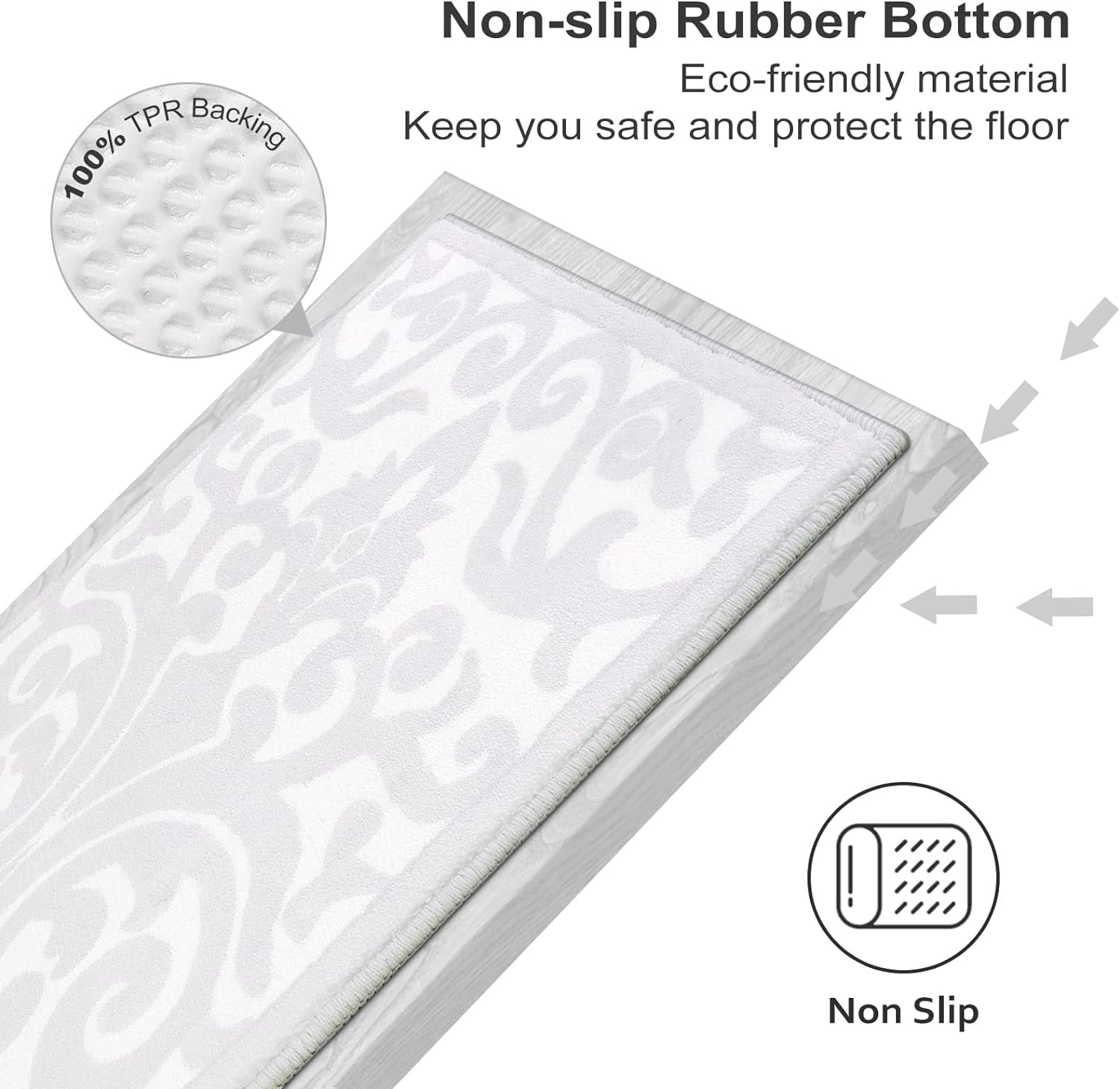 Bathroom Rugs Light Gray Vintage Floral Bath Rugs Non Slip Machine Washable Soft Velvet Bath Mat Luxury Paisley Boho Floor Mats for Bathtub Sink Shower, 20x31 inch