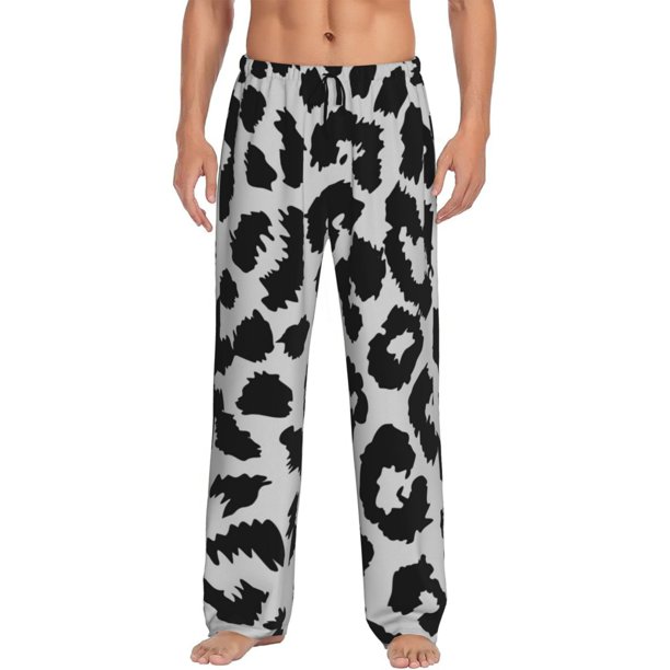 Balery Similar To Leopard Print Pantalones de pijama para hombre, pijama ultraligero, pantalón de descanso-Large