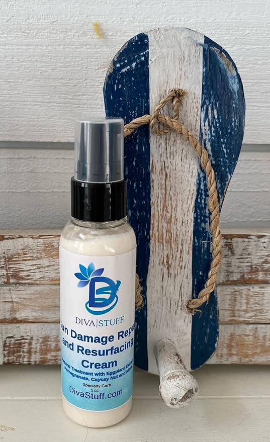 Sun Damage Repair and Resurfacing Cream, For Damage Done by the Sun With Eggplant Extract, Aloe Vera, CayCay Nut Oil, Vitamin C and More