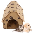 thumbnail image 5 of Foldable Dog BedCat House, Large Pet House, Home For Dog Cat Outdoors Brown, 5 of 8