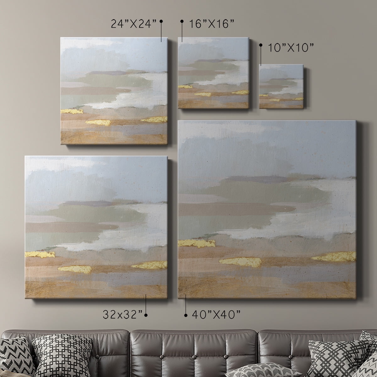 Wexford Home Abstract Coastland IV-Premium Gallery Wrapped Canvas, 10" x 10" - Ready to Hang