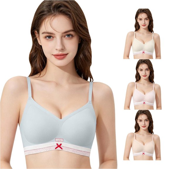 Afdoent Bras for Women Bra with Gathered Cups for Sagging Featuring Soft Support Comfortable Breathable Comfy Everyday Bra