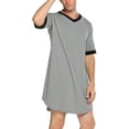 thumbnail image 5 of INCERUN Men's Short Sleeve Night Shirts Sleepwear Solid Color Soft Nightgowns, 5 of 7